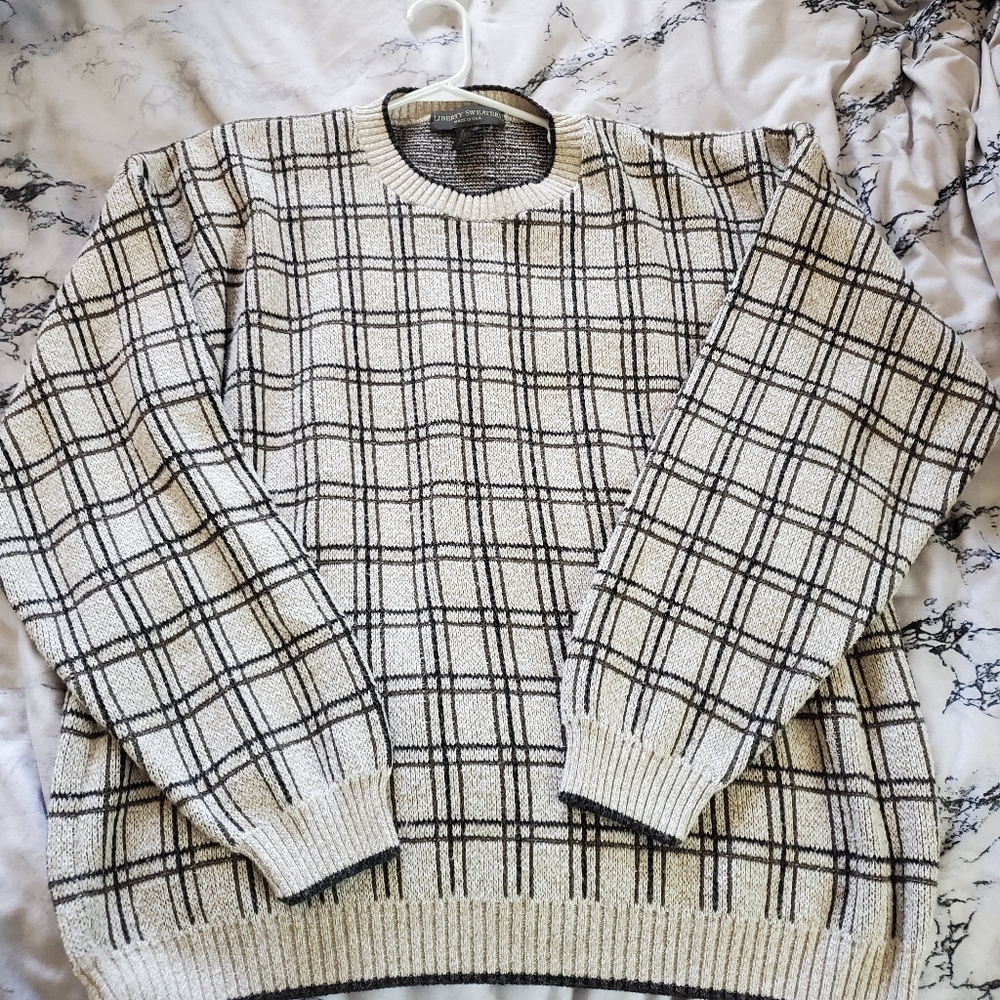 Checkered grandpa sweater